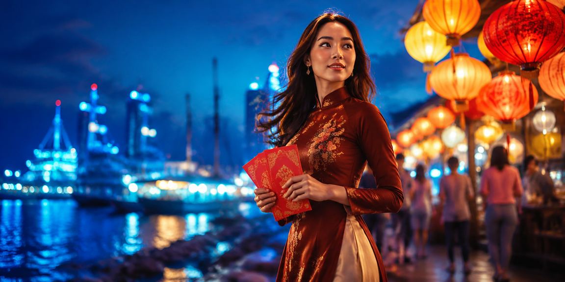 Không khí chợ đêm Đà Nẵng rực rỡ với bao lì xì bonus