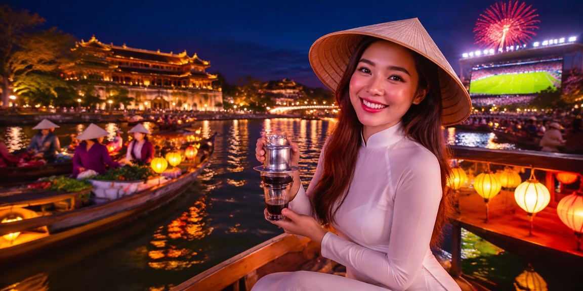 Cảnh cá cược casino tại Huế với không gian cà phê truyền thống Việt Nam